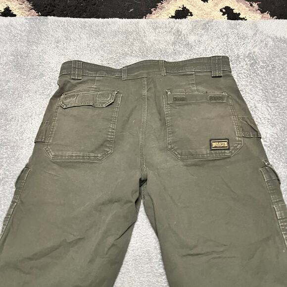 Duluth Trading Pants Mens 36 x32 Green Flex Fire Hose Cargo Work - Picture 5 of 13
